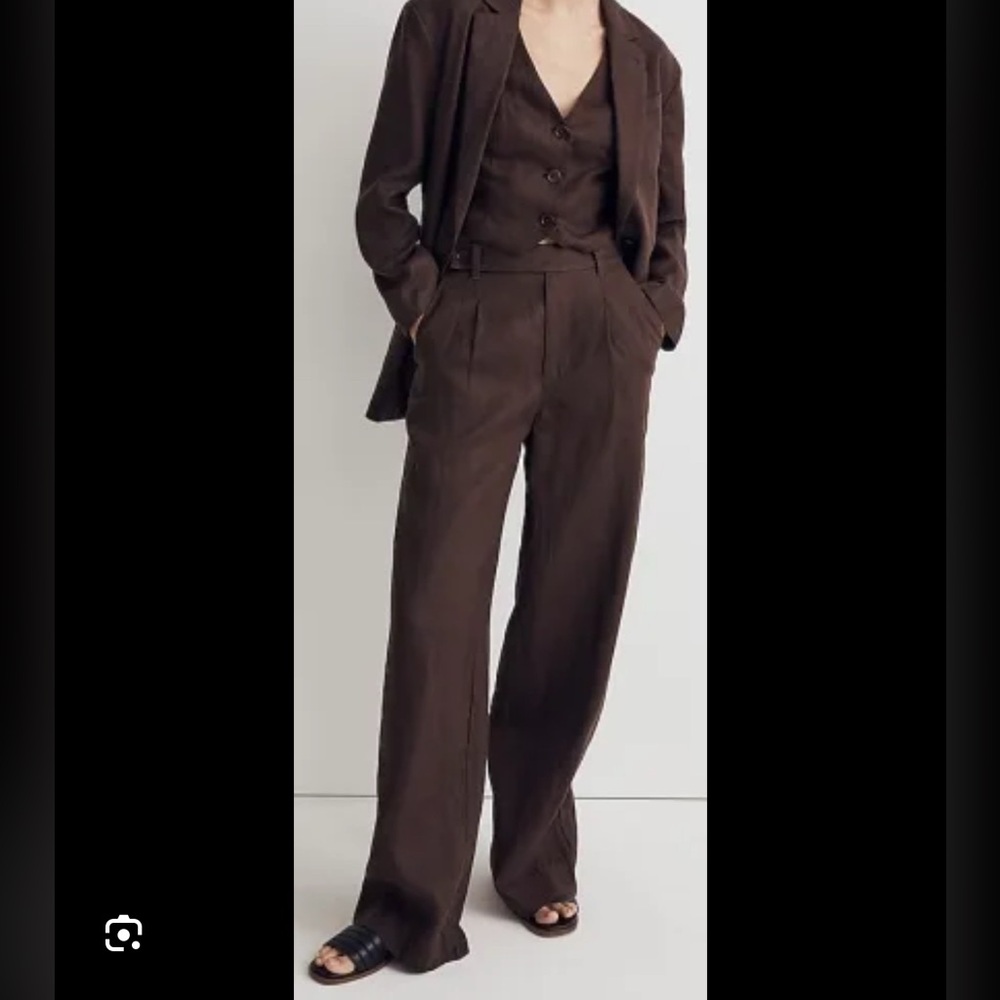 Madewell 	
the harlow wide-leg pant in 100% linen